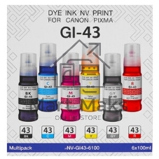 Чернила NVPrint GI-43 для принтеров Canon Pixma G540, G640, набор 6 цветов по 100 мл совместимые