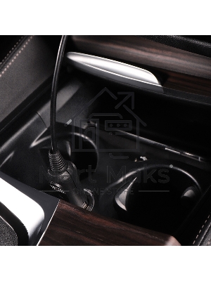 Автозарядка с индикатором Rexant (разъем 1.4х3.4) (АЗУ) шнур спираль 1.5 м