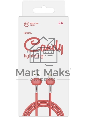 Кабель Redline Candy УТ000021989 Lightning (m) USB A(m) 1м красный