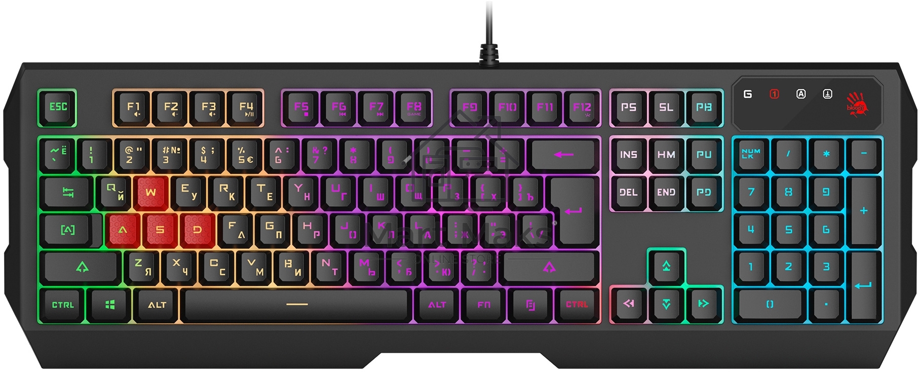 Клавиатура + мышь A4Tech Bloody B1700 клав:черный мышь:черный USB LED (B1700 ( B140N +ES7 + BP-50M))
