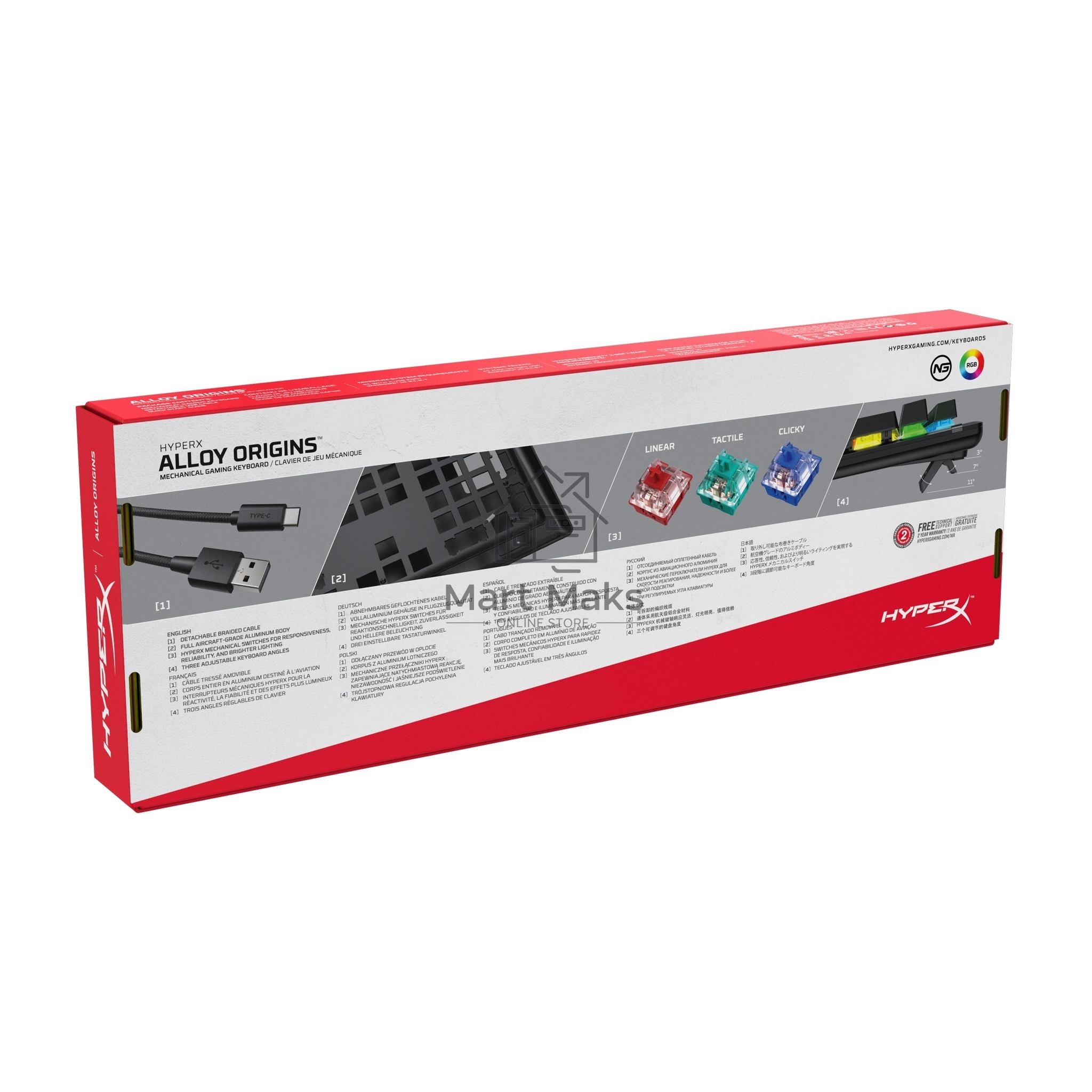 Клавиатура HyperX Alloy Origins (4P4F6AA#ABA) проводная, USB, черный