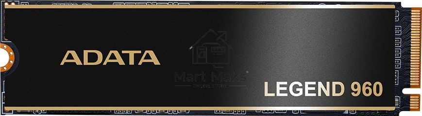 Накопитель SSD ADATA LEGEND 960, 4Tb, PCIe 4.0 x4, M.2 2280, NVMe, R/W 7400/6800, с радиатором