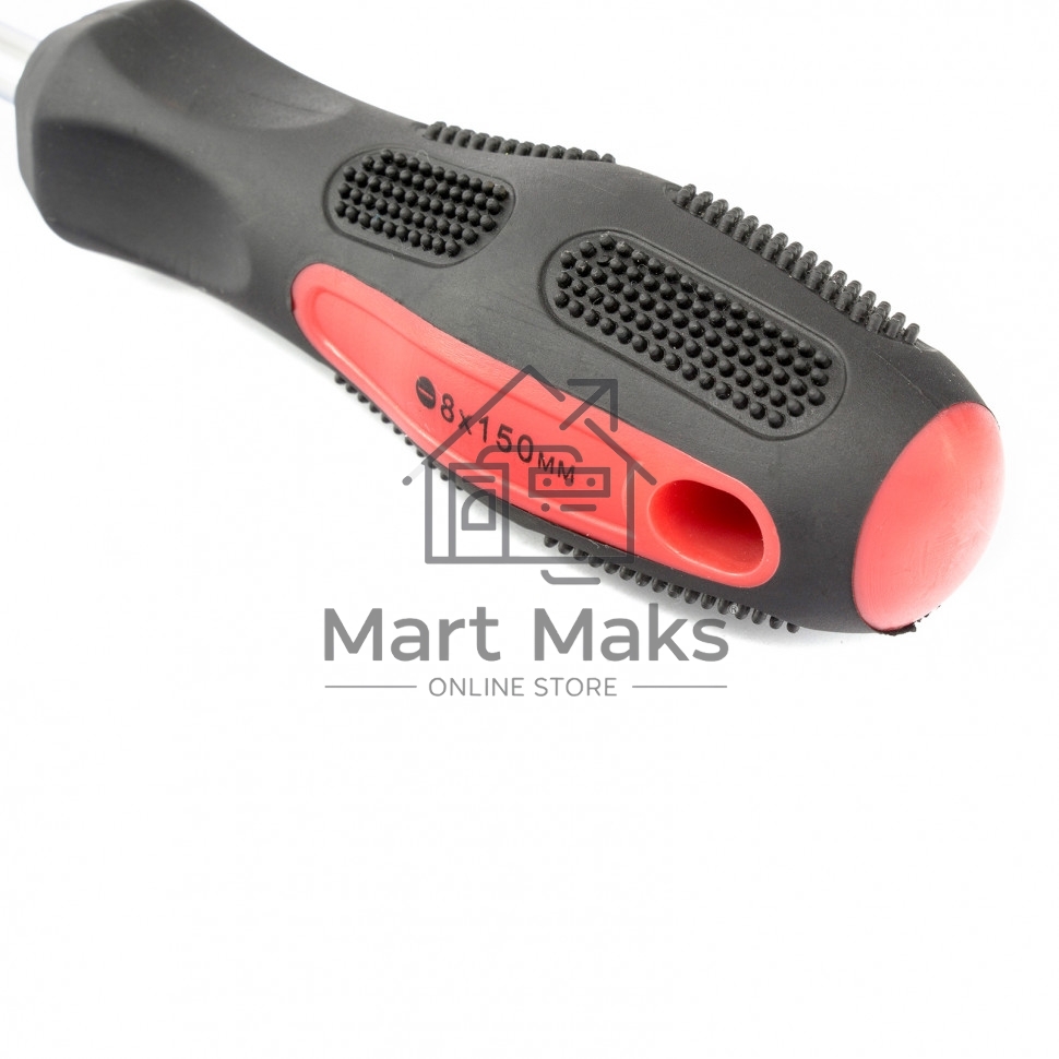 Отвертка Anti-Slip, SL8,0 х 150 мм, CrV, двухкомп. рукоятка Matrix