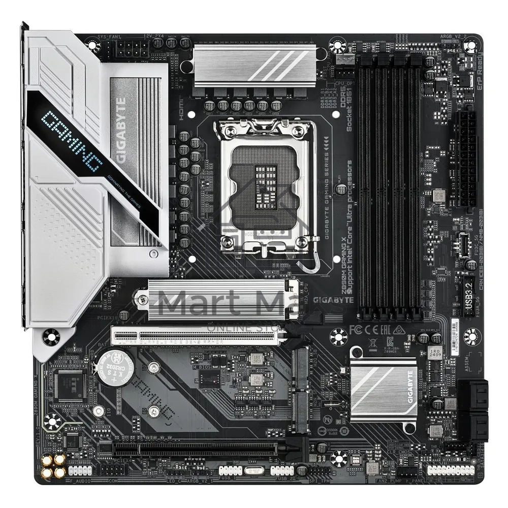 Материнская плата Gigabyte Z890M GAMING X, LGA 1851, Intel Z890, 4xDDR5, 4xSATA, 3xM.2, 1xPCIe 5.0 x16, 1xPCIe 4.0 x16, 1xHDMI, 2xDP, 1x 2.5Gb LAN, 2xUSB-A 2.0, 3xUSB-A 3.2 Gen 1, 3x3.5 мм, 7.1, mATX