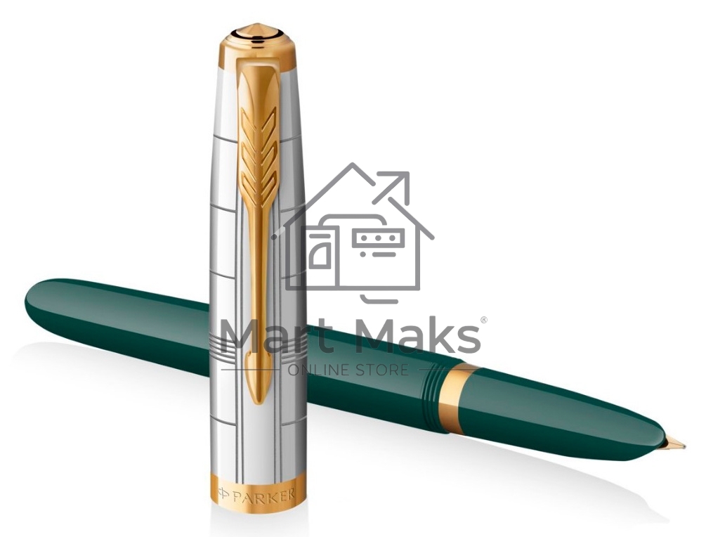 Ручка перьевая Parker 51 Premium (CW2169074) Forest Green GT F сталь нержавеющая, подарочная коробка
