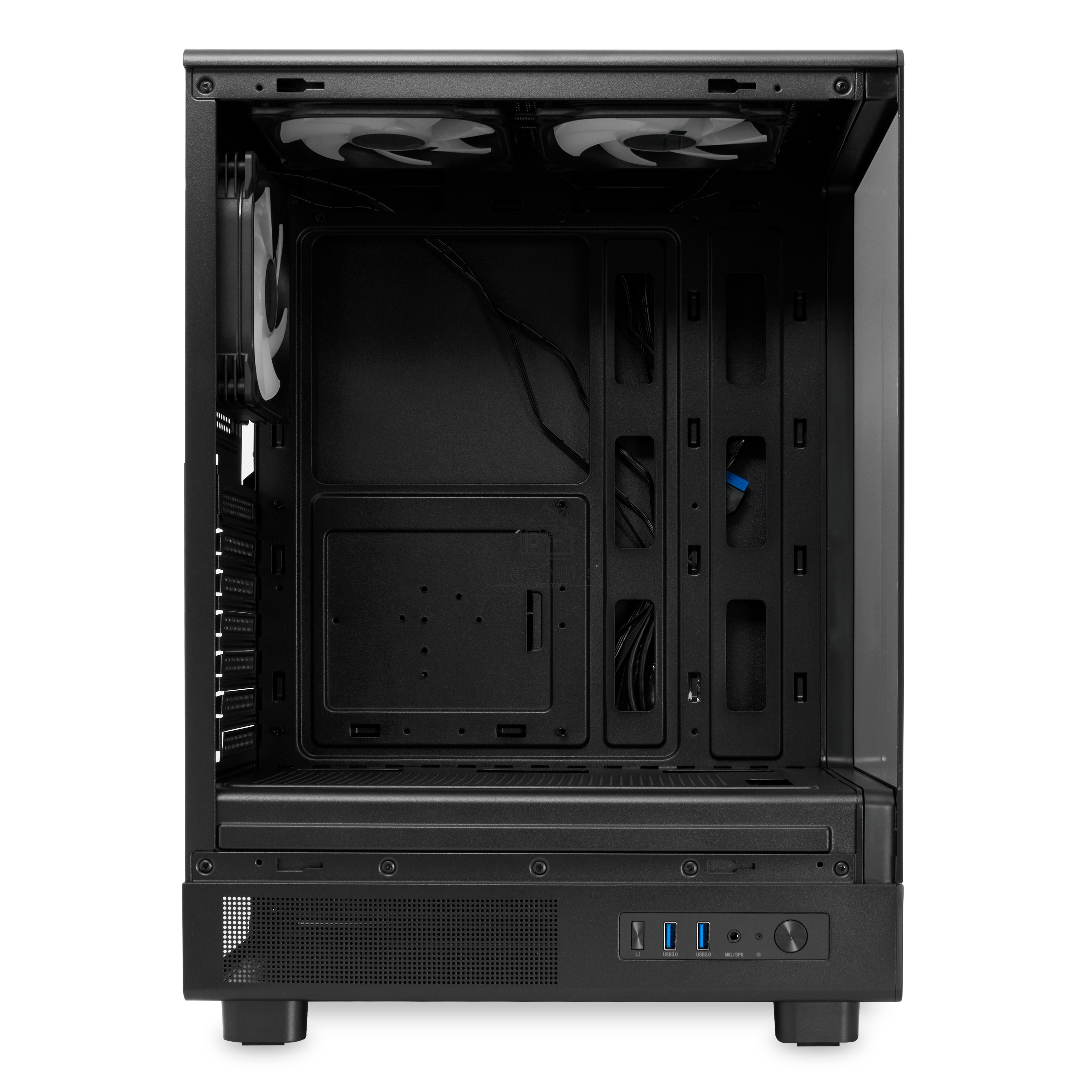 Компьютерный корпус  HSPD F510, Panoramic Mid Tower, черный, TG, 0.5 SPCC, 3x120mm ARGB ATX, mATX, mITX 180/280/160mm 1x2.5