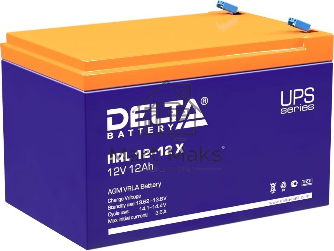 Батарея Delta HRL 12-12 X (12А\ч, 12В) свинцово- кислотный аккумулятор