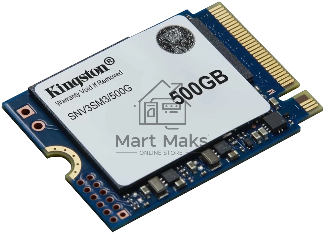 Твердотельный накопитель Kingston SSD NV3, 500GB, M.2(22x30mm), NVMe, PCIe 4.0 x4, 3D TLC, R/W 5000/3000MB/s, TBW 160, DWPD 0.2 (60 мес)