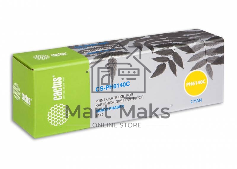 Картридж лазерный Cactus CS-PH6140C (106R01481) голубой (2000 стр.) для Xerox 6140