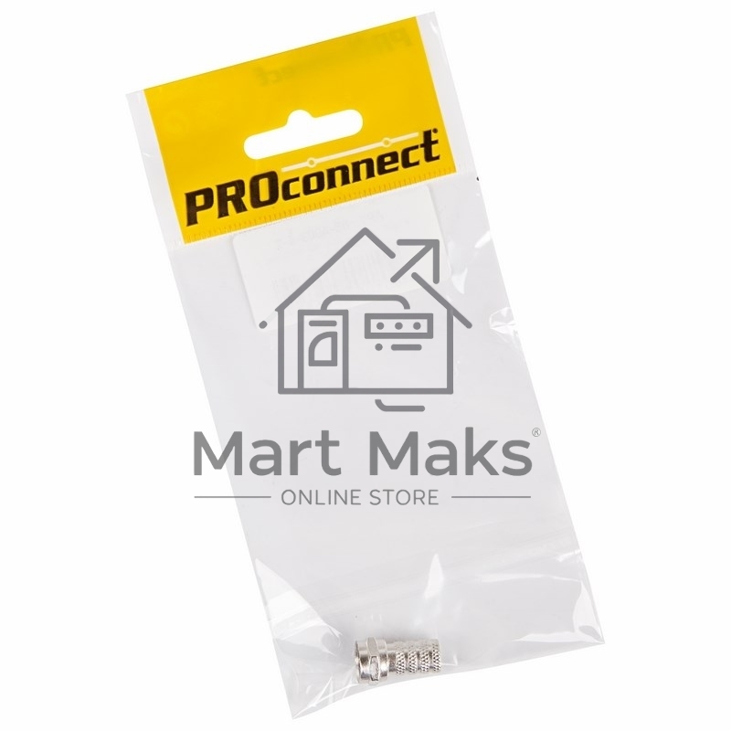 Разъем антенный на кабель, штекер F для кабеля RG-6, (1шт.) (пакет)  PROconnect