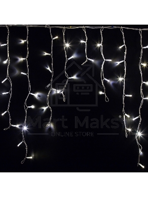 Гирлянда Neon-night Айсикл (бахрома) светодиодный, 5,6 х 0,9 м, белый провод каучук, 230 В, диоды белые, 240 LED