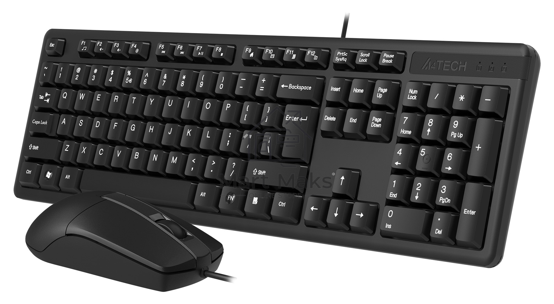 Клавиатура + мышь A4Tech KK-3330S клав:черный мышь:черный USB