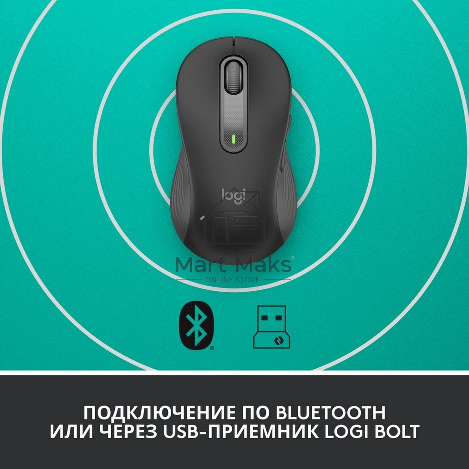 Мышь беспроводная Logitech Signature M650 L LEFT графитовый, 4000 dpi, радиоканал, Bluetooth, USB, кнопки - 5