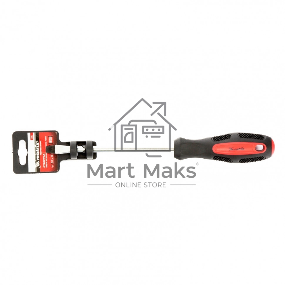 Отвертка Anti-Slip, SL8,0 х 150 мм, CrV, двухкомп. рукоятка Matrix