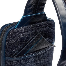 Рюкзак слинг мужской Piquadro Blue Square CA6589B2/BLU2, кожа, темно-синий