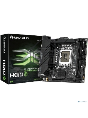 Материнская плата Maxsun MS-Challenger H810ITX WIFI, LGA1851, Intel H810, 2xDDR5, 4xSATA, 2xM.2, 1xPCIe 5.0 x16, 1xDP, 1xHDMI, 1x1Gb LAN, Wi-Fi 6, Bluetooth 5.2, 4xUSB-A 10Gbps, 2xUSB-A 5Gbps, 2xUSB-A 2.0, 3x3.5 мм, Mini-ITX