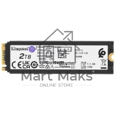 Накопитель SSD Kingston Fury Renegade, 2Tb, M.2(22x80мм), NVMe, PCIe 5.0 x4, 3D TLC, R/W 14700/14000Mb/s, IOPs 2 200 000/2 200 000, TbW 2000, DWPD 0.5 (12 мес)