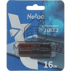 Флешка USB Netac U182 (replaced NT03U182N-016G-30RE), 16Gb, USB 3.2, R/W 70/30, красный/черный