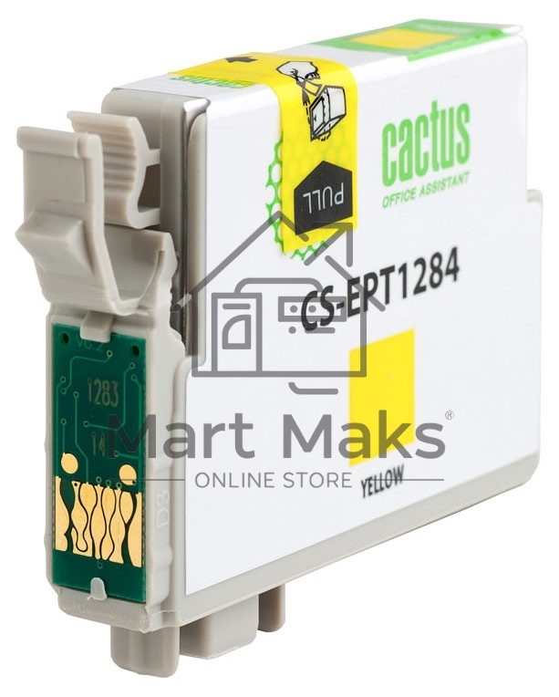 Картридж струйный Cactus CS-EPT1284 (T1284) желтый (7 мл) для Epson Stylus S22/S125/SX420/SX425/Office BX305