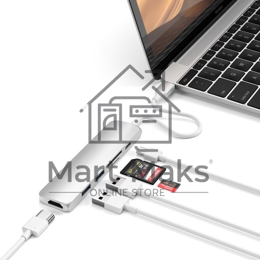 USB-C адаптер Satechi Type-C Slim Multiport Adapter V2. Интерфейс USB-C.  серебристый.