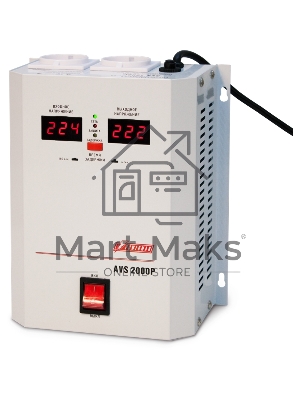 Стабилизатор напряжения Powerman AVS 2000P (2000ВА,15А,КПД 98%, циф. индикация вх./вых. напряж.)