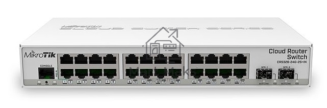 Коммутатор Mikrotik CRS326-24G-2S+IN with 800 MHz CPU, 512MB RAM, 24xGigabit LAN, 2xSFP+ cages, RouterOS L5 or SwitchOS (dual boot), desktop case, PSU