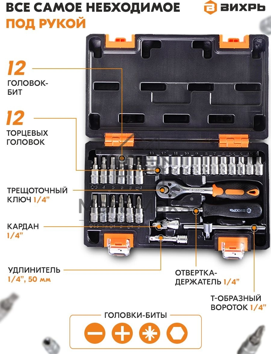 Набор инструментов ВИХРЬ 1/4