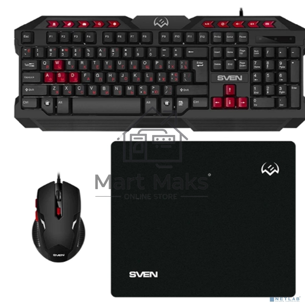 Набор SVEN GS-9200 игровые клавиатура, мышь и коврик