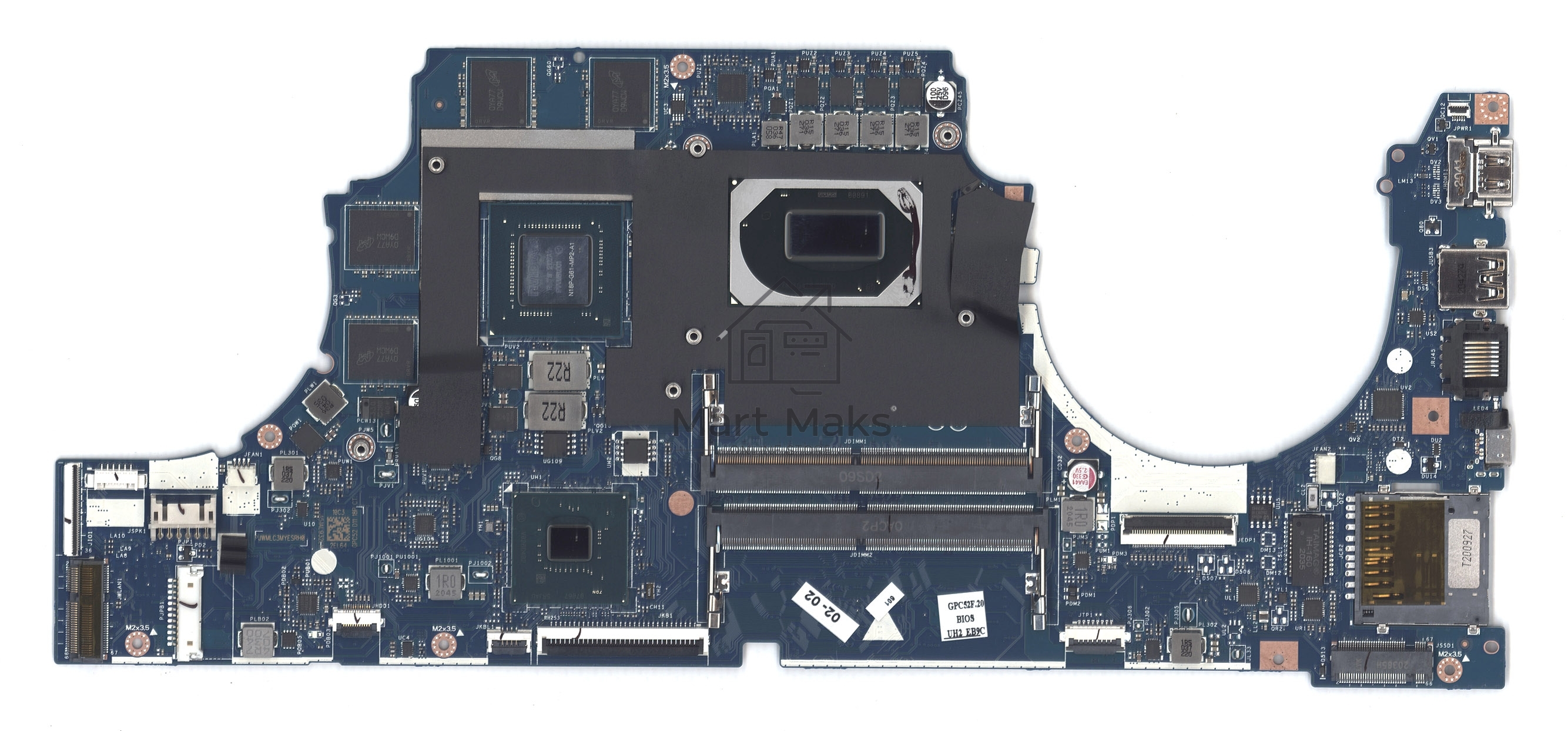 Материнская плата LA-J641P 15-DK i7-10750 GTX 1650 GPC52