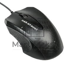 Мышь проводная Nakatomi MON-07U черный, 800 dpi, USB, кнопки - 3
