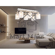 Светильник Ambrella light TR3033247/6 WH/WD белый/дерево E27/6 max 60W 580*340*245