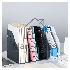 Лоток вертикальный Deli 79003Gray 3 отд. складной A5 200х150х180мм серый, пластик