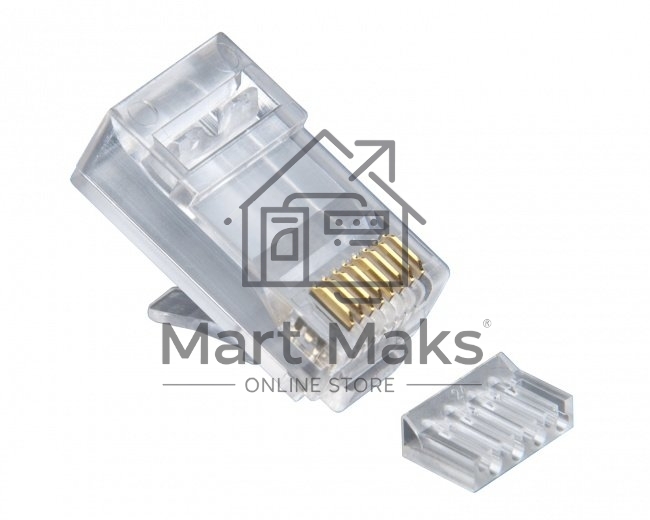 Вилка RJ-45 (8P8C) PLUG5UP-INSERT универсальная кат.5e со вставкой, контакты 30 микродюймов