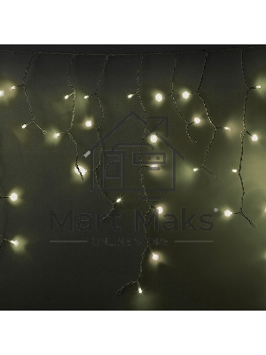 Гирлянда Neon-night Айсикл (бахрома) светодиодный, 5,6 х 0,9 м, с эффектом мерцания, БЕЛЫЙ провод 