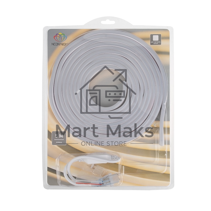 Гибкий неон LED SMD 8х16 мм, двухсторонний, белый, 120 LED/м, 5 м