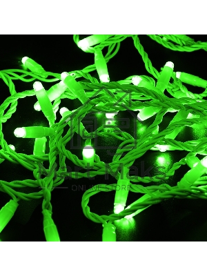 Гирлянда Neon-night Нить 10м, с эффектом мерцания, белый ПВХ, 24В, Зеленый