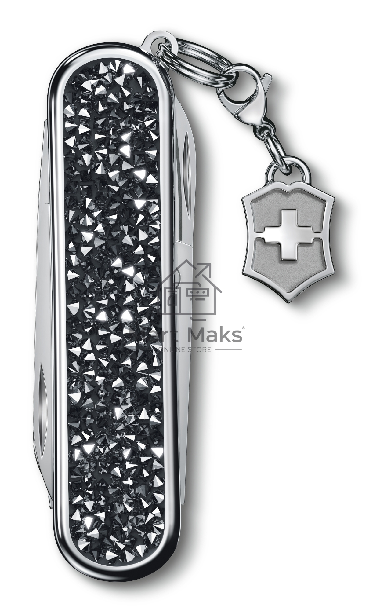 Нож перочинный Victorinox Classic Brilliant Crystal (0.6221.35) 58мм 5 функций черный/серебристый подар.коробка