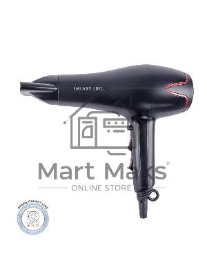 Фен для волос Galaxy Line GL 4333, черный, 2200 Вт, 2 скорости потока воздуха, 3 температурных режима, функция 