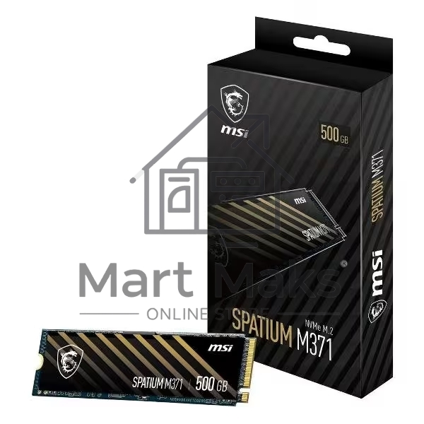 Накопитель SSD MSI 500GB SPATIUM M371 M.2(22x80mm), NVMe, PCIe 3.0 x4, 3D TLC, R/W 2200/1150, IOPs 60 000/200 000, TBW 110, DWPD 0.12