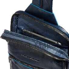Рюкзак слинг мужской Piquadro Blue Square CA6589B2/BLU2, кожа, темно-синий