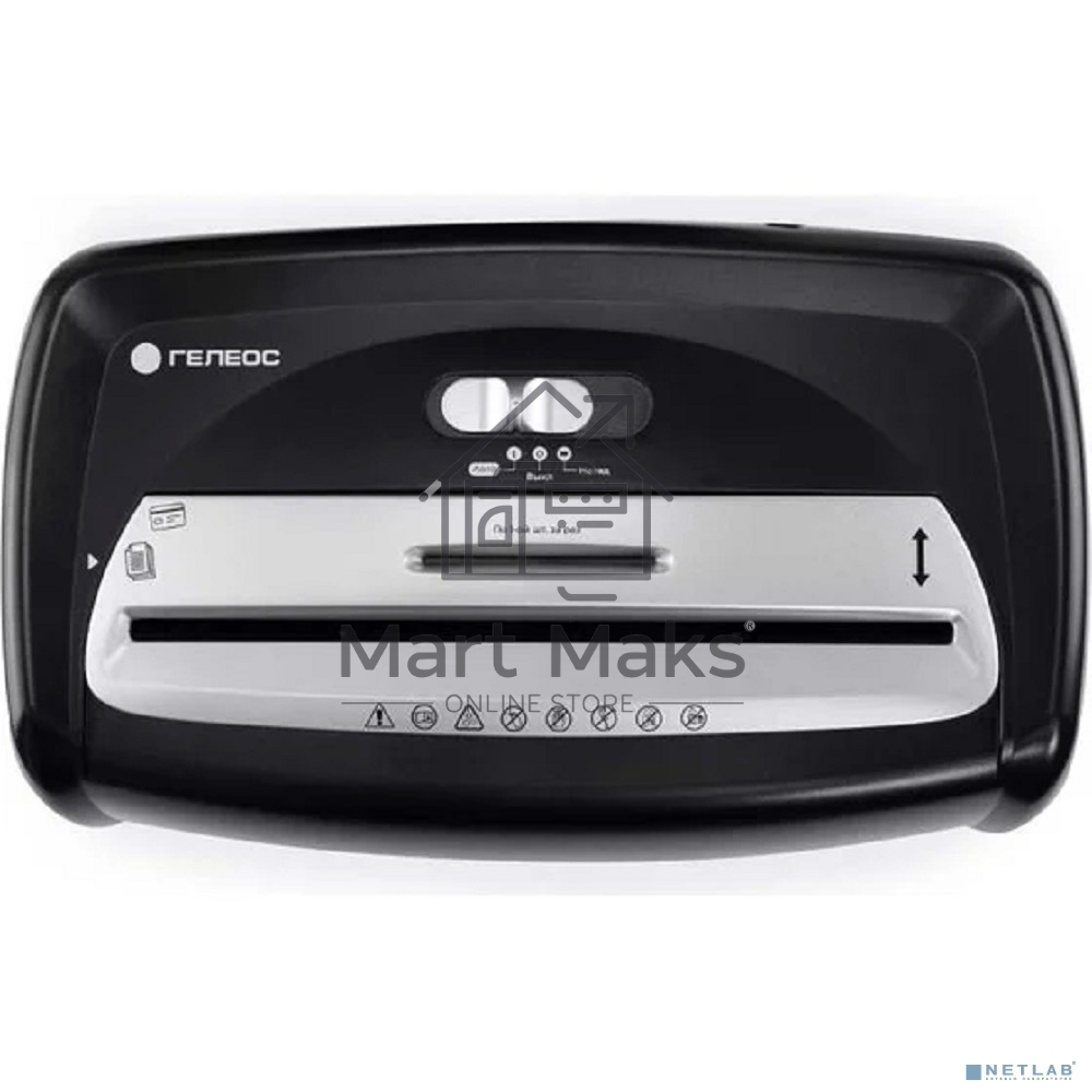 Шредер Heleos УД15-2 черный/серебристый (секр.Р-2) ленты 12лист. 15лтр. скобы пл.карты