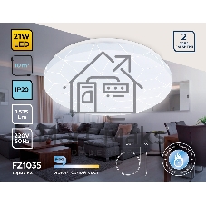Потолочный светодиодный светильник Ambrella light FZ1035 WH белый 21W 6400K D320*55 (Без ПДУ)