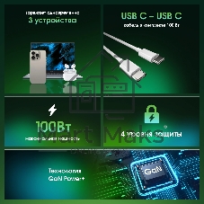 Сетевое зарядное устройство Digma Pro DPW10C 100W 5A (PD+QC) 2хUSB-C/USB-A универсальное белый (DPW1С0G012WH)