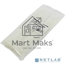 Стяжка нейлоновая Exegate EX253850RUS неоткрывающаяся CV-200W, 200мм, упак. 100шт белая