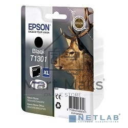 Картридж струйный Epson T1301 (C13T13014012/C13T13014010) черный, 25.4 мл, для SX520WD/SX620FW/BX525WD/BX625FWD