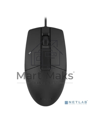 Мышь проводная A4Tech OP-335S черный, 1200 dpi, USB, кнопки - 3