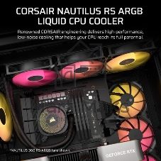 Система жидкостного охлаждения Corsair NAUTILUS 240 ARGB (240мм, черный, ARGB/ Fans: 2x120мм, 74.37CFM, 34dBA, 2100RPM/ S: 1851, 1700, AM5, AM4)