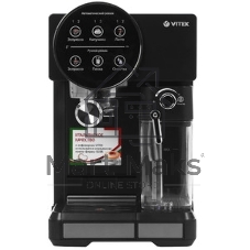 Кофеварка рожковая Vitek Metropolis VT-8489 черный/нержавеющая сталь, 1,5 л, 1250Вт, 15 бар