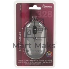 Мышь проводная SMARTBUY (SBM328G) 328 серый металлик