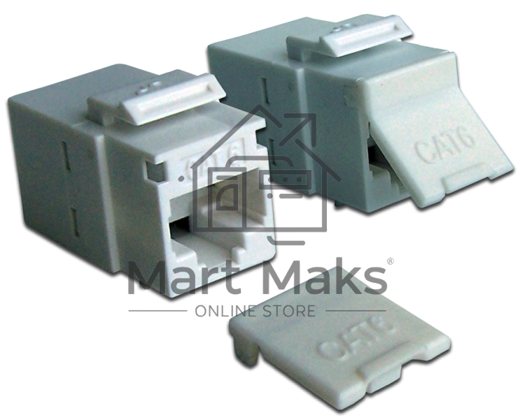Повторитель портов RJ-45, неэкранированный, кат.6, формата Keystone, белый
